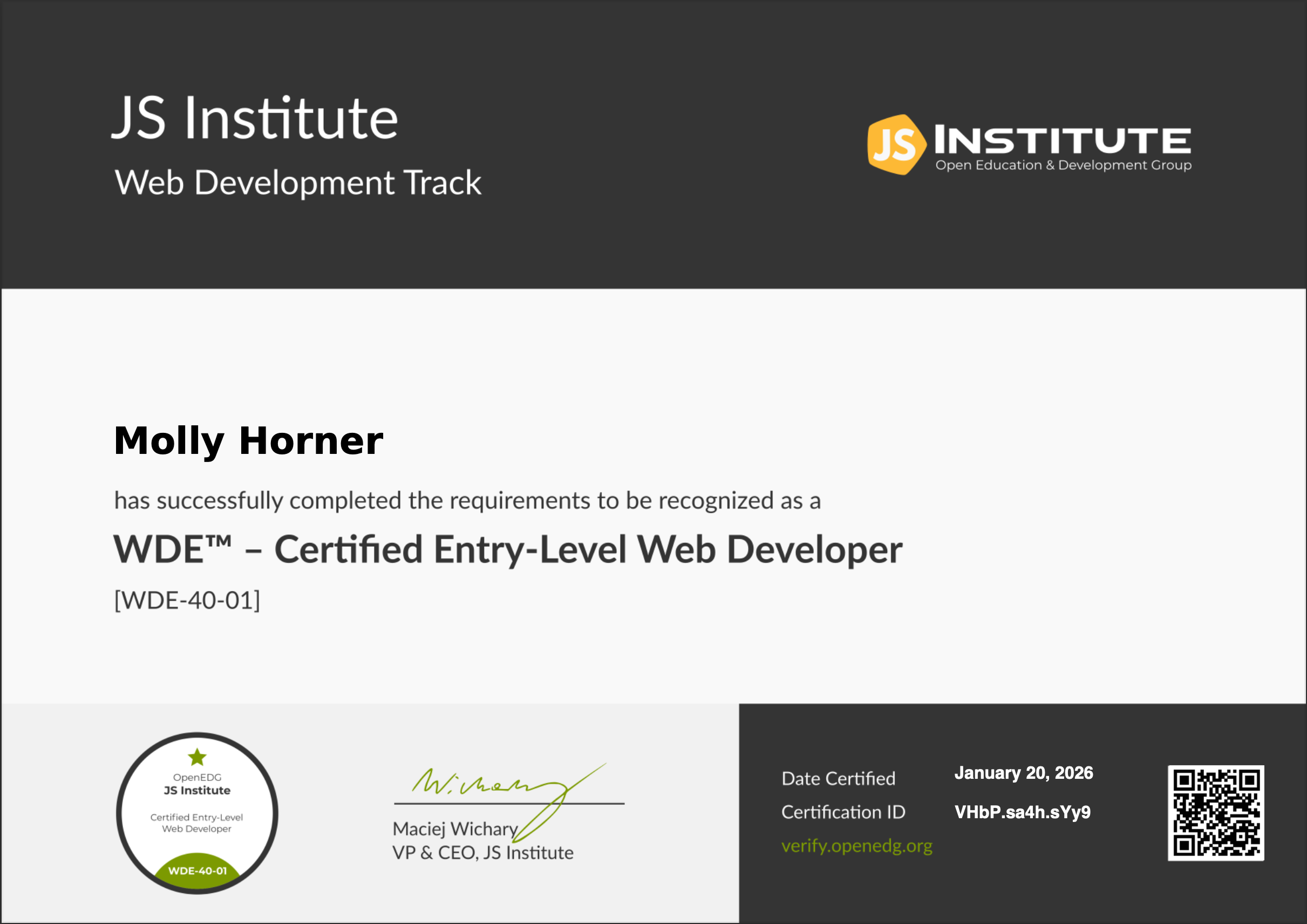 HTML Certified