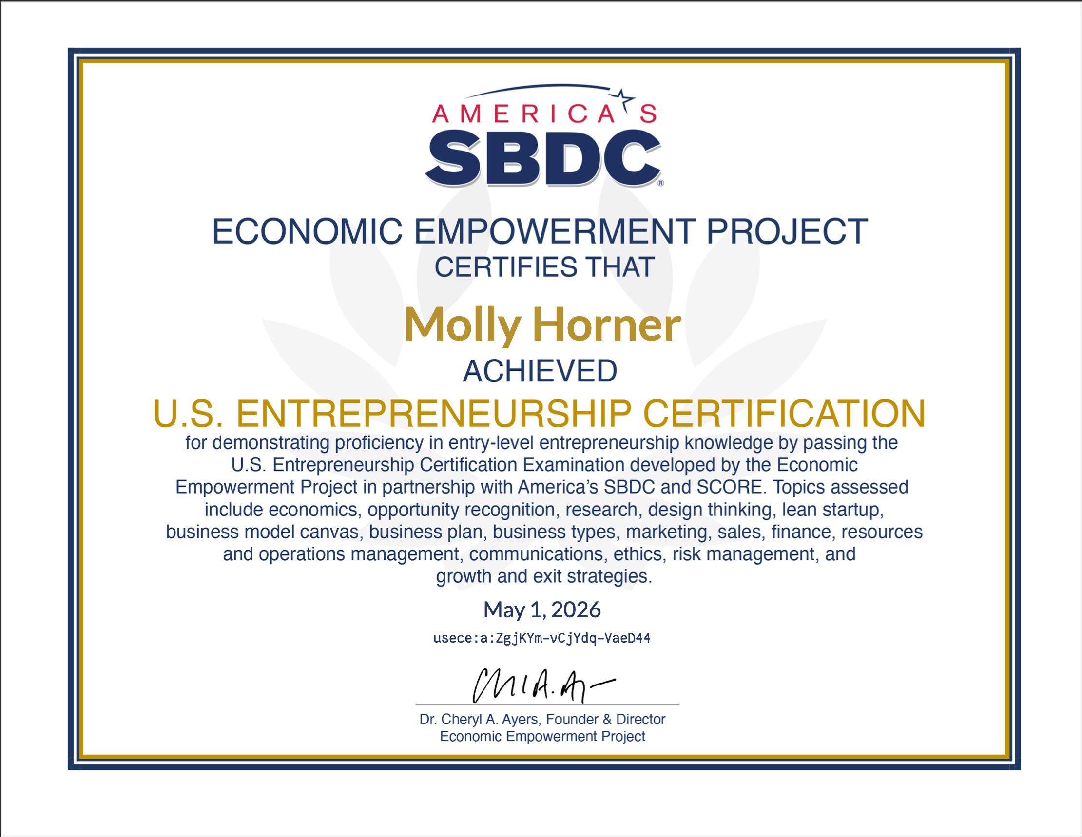 Entrepreneurship Certified